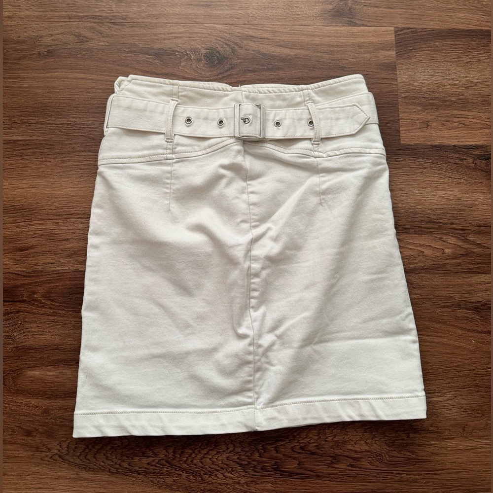 Free People White Belted Skirt
